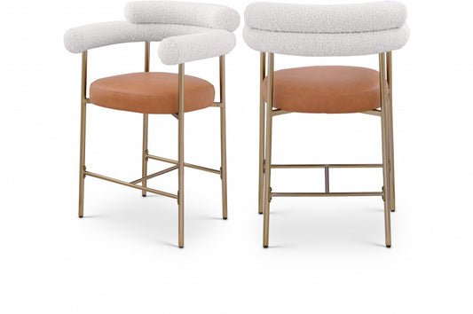 Blake Vegan Leather / Boucle Fabric Counter Stool-Coming soon! set of 2