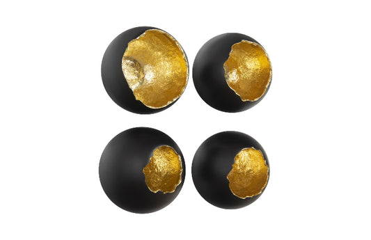 Broken Eggs Wall Art Gold Leaf Black and Gold set of 4