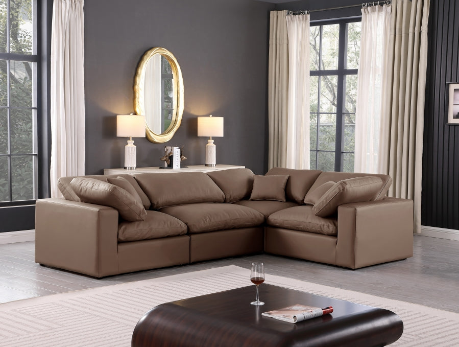 Comfy Faux Leather Sectional