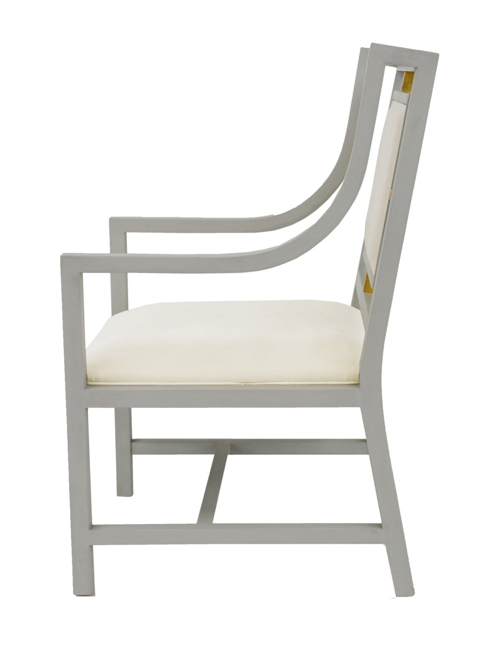 Arm Chair Grey with Gold