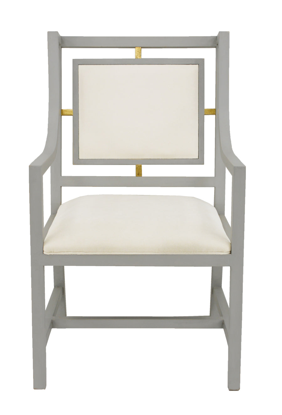 Arm Chair Grey with Gold