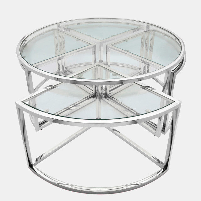 METAL PULL OUT COFFEE TABLE, GOLD
