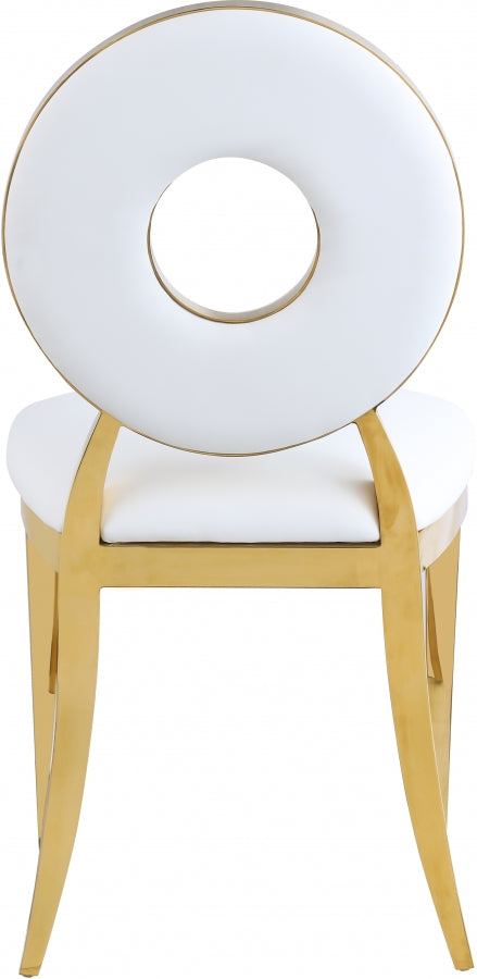 WHITE FAUX LEATHER DINING CHAIR