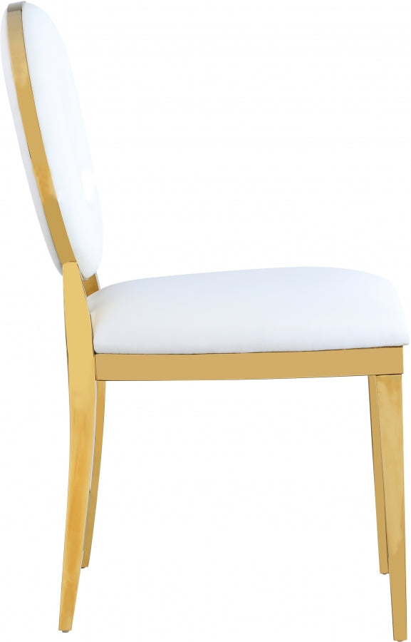 WHITE FAUX LEATHER DINING CHAIR