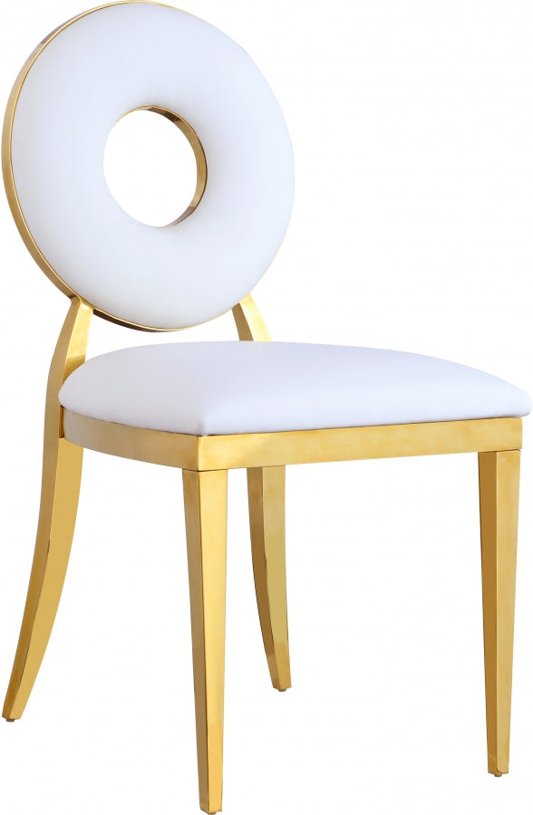 WHITE FAUX LEATHER DINING CHAIR