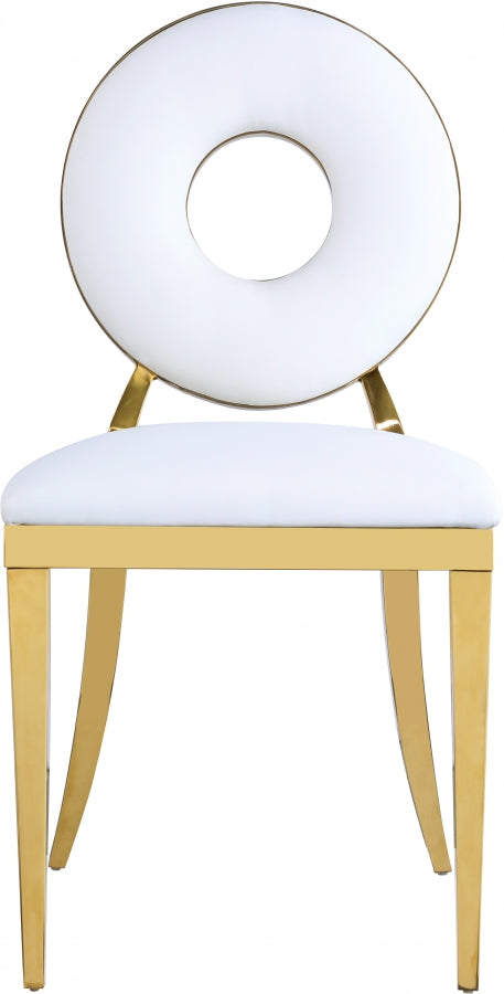 WHITE FAUX LEATHER DINING CHAIR