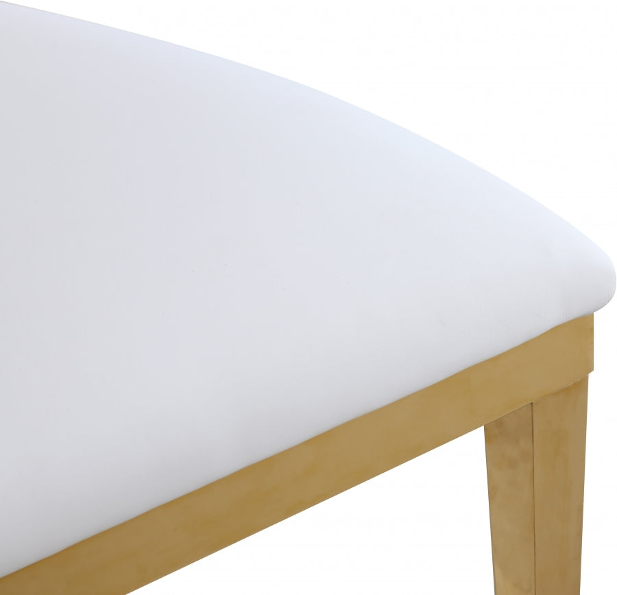 WHITE FAUX LEATHER DINING CHAIR