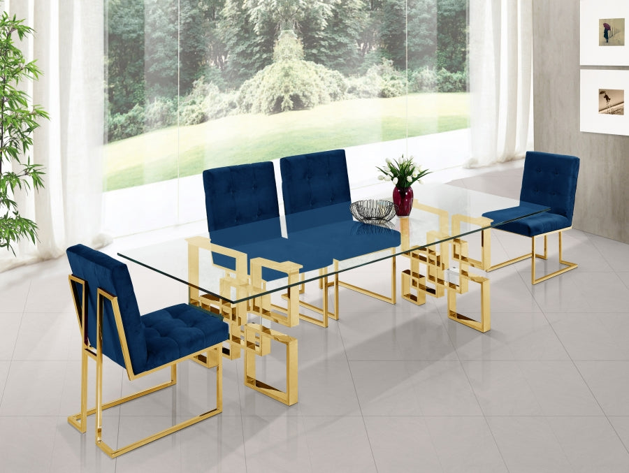 Velvet Dining Chair with Gold legs