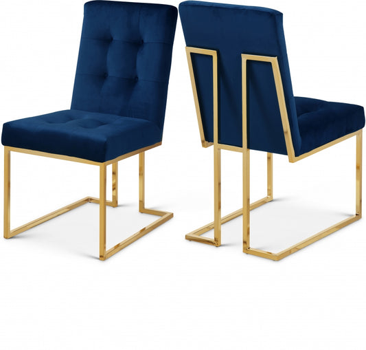 Velvet Dining Chair with Gold legs