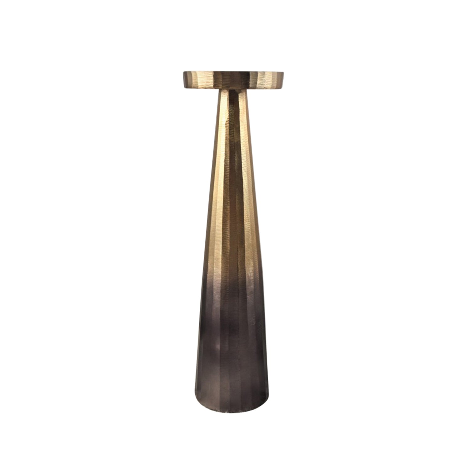 ALUMINUM 19" PILLAR HOLDER | Ombre Gold/Brown
