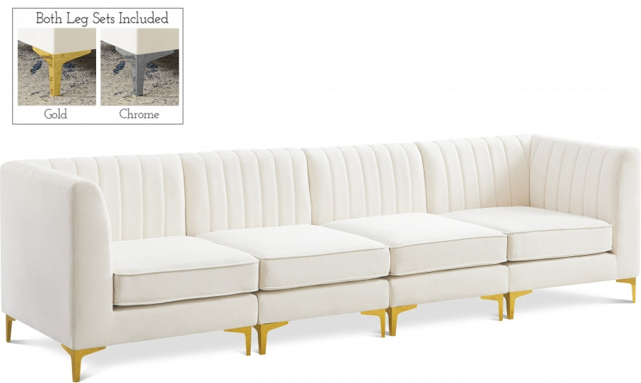 CREAM VELVET MODULAR SOFA