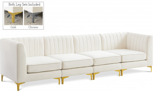 CREAM VELVET MODULAR SOFA