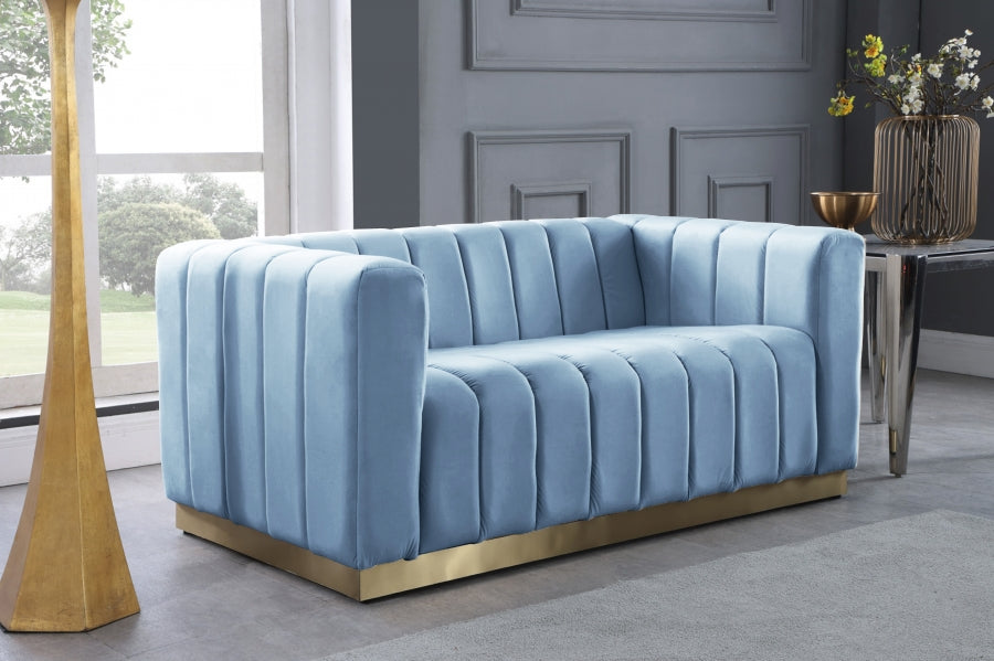 SKY BLUE VELVET SOFA