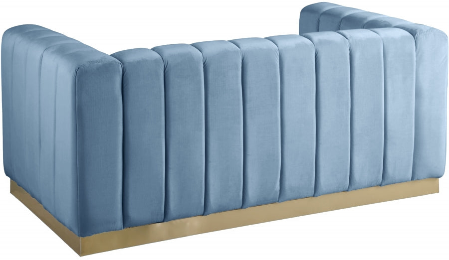 SKY BLUE VELVET SOFA