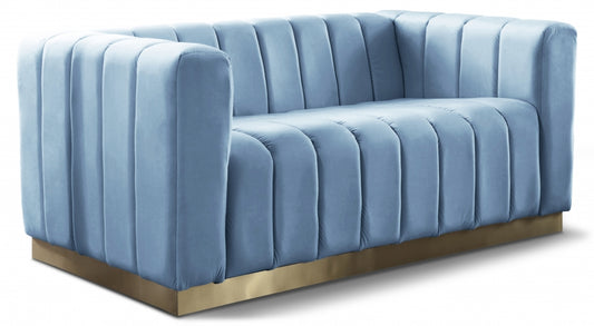 SKY BLUE VELVET SOFA