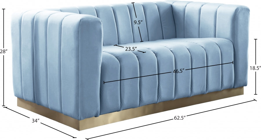 SKY BLUE VELVET SOFA