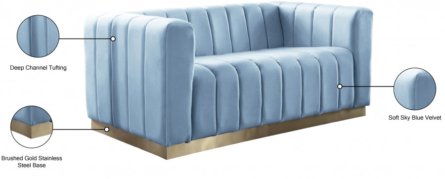 SKY BLUE VELVET SOFA