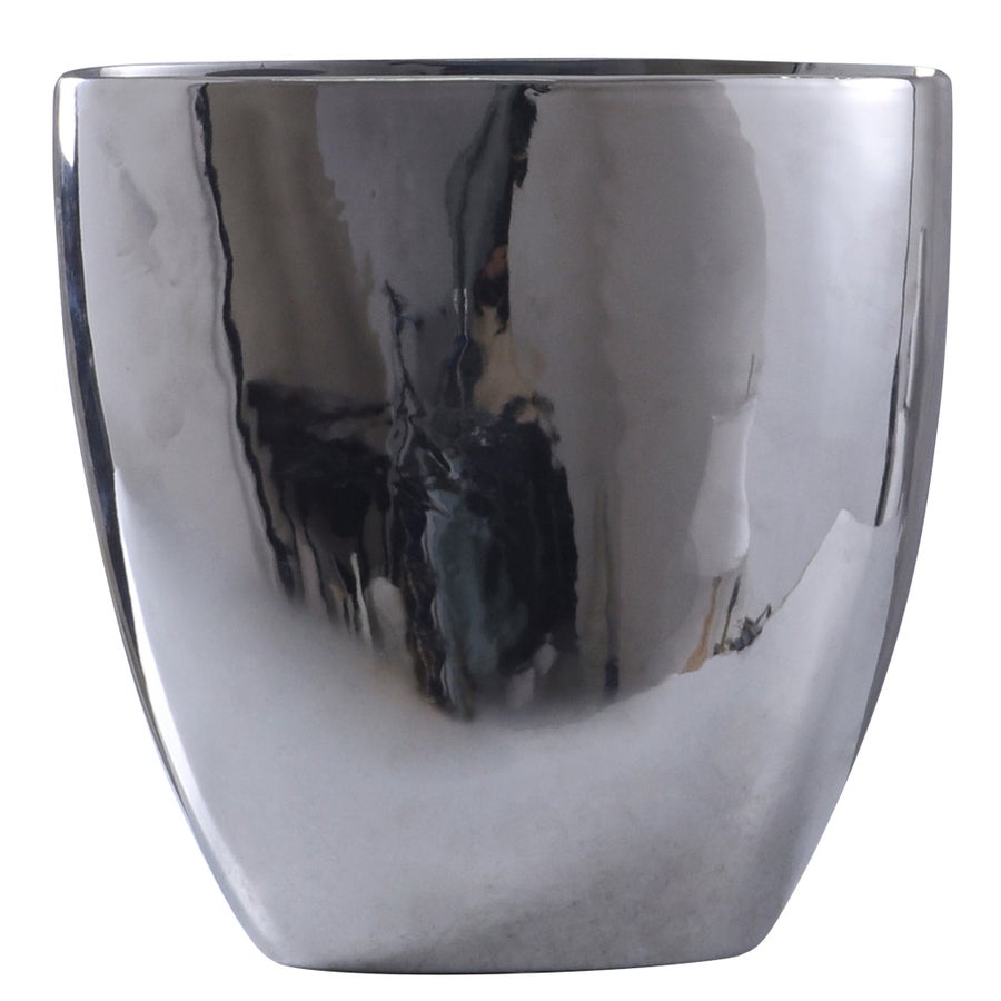 DARIUS VASE- LARGE | Chrome Finish Ceramic