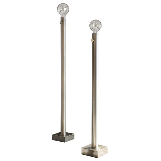 NICKEL TABLE LAMP - SET OF 3 | Brushed Nickel Finish on Metal Body - 60 Watt