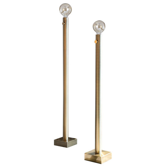 BRASS FLOOR LAMP - SET OF 3| Antique Brass Finish on Metal Body - 60 Watt