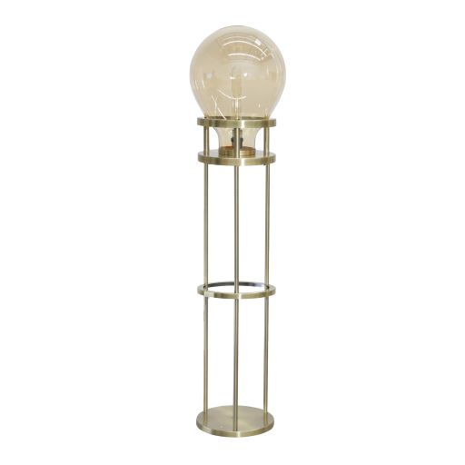 METAL  / GLASS 61" BULB FLOOR LAMP, SMOKE/GOLD-KD