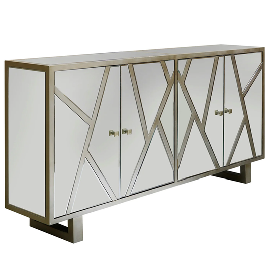 CHAMPAGNE FINISH MIRRORED SIDEBOARD
