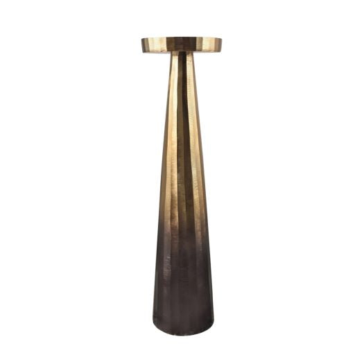 ALUMINUM 20" PILLAR HOLDER | Ombre Gold/ Brown