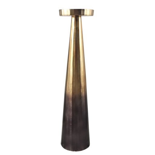 ALUMINUM 22" PILLAR HOLDER | Ombre Gold/Brown