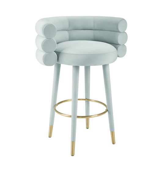BETTY SEA FOAM GREEN VELVET BARSTOOLS