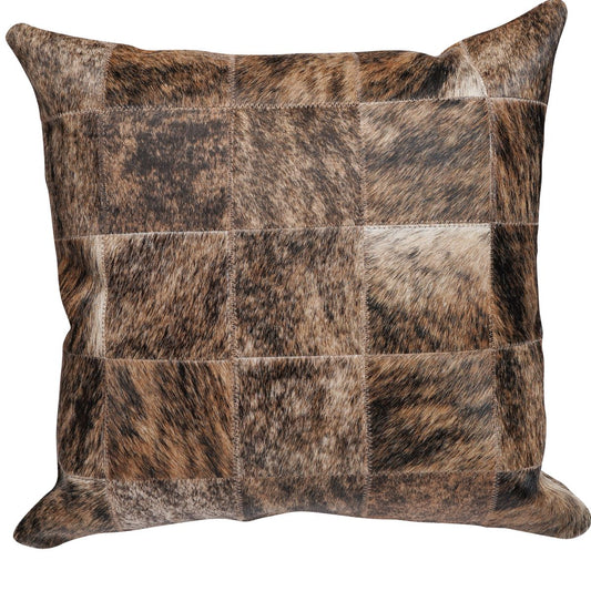 COWHIDE PATCH PILLOW 20X20
