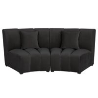 KILLEBREW SECTIONAL BLACK PIECE Black Velvet Fabric on Hardwood Frame
