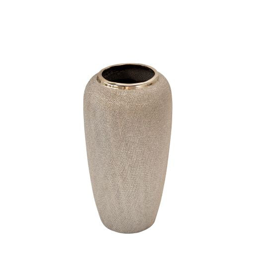 CERAMIC 12.25" VASE | Champagne